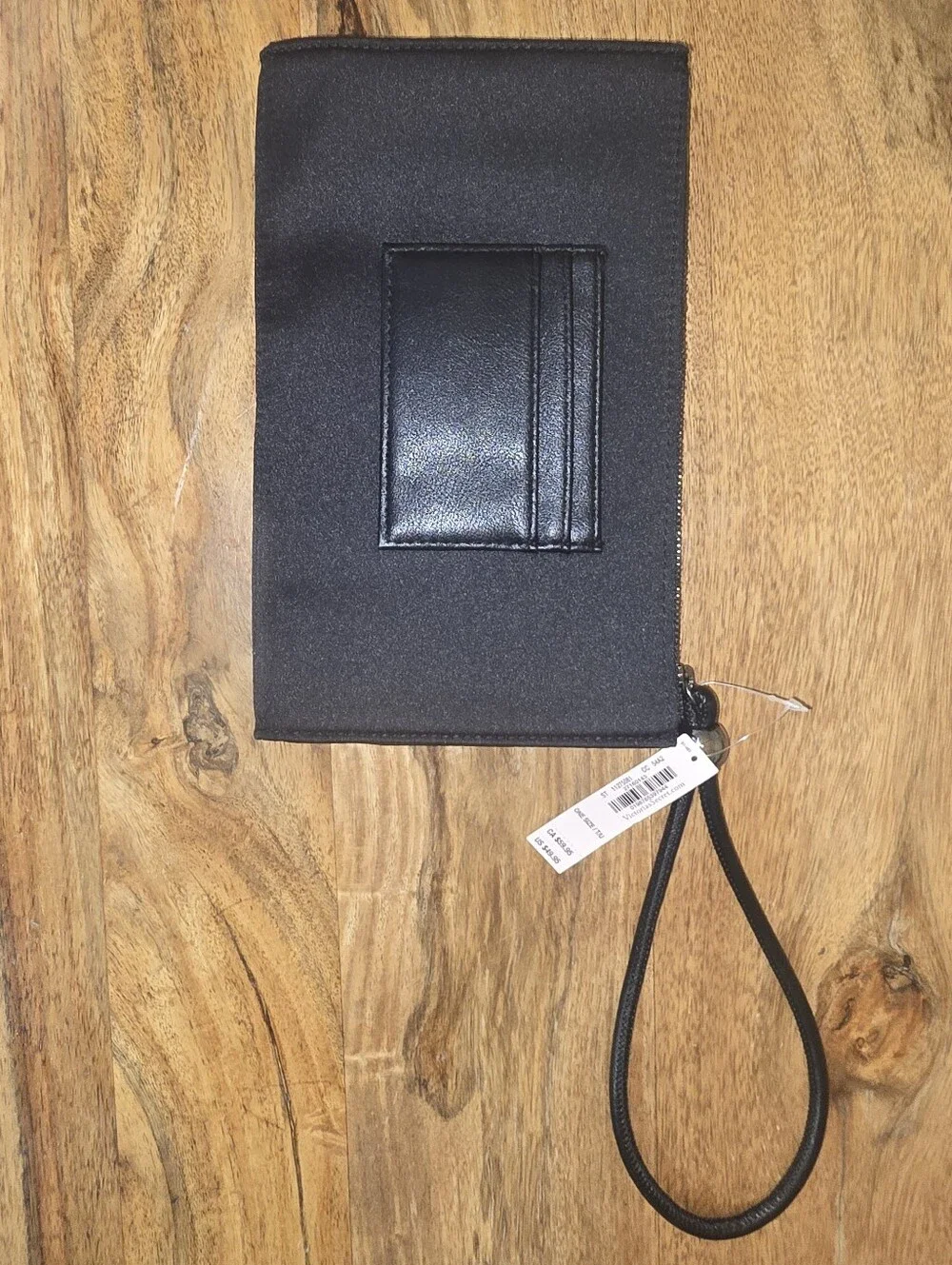 NWT Victoria's Secret Black Diamanté Large Wristlet Pouch